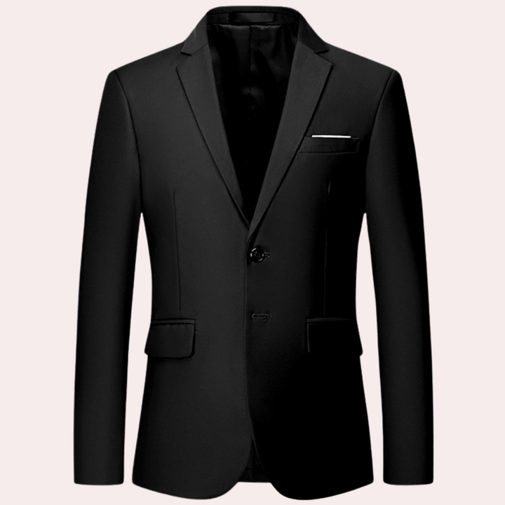 Men's classic slim fit blazer for versatile business casual and smart formal occasions. Single button jacket.