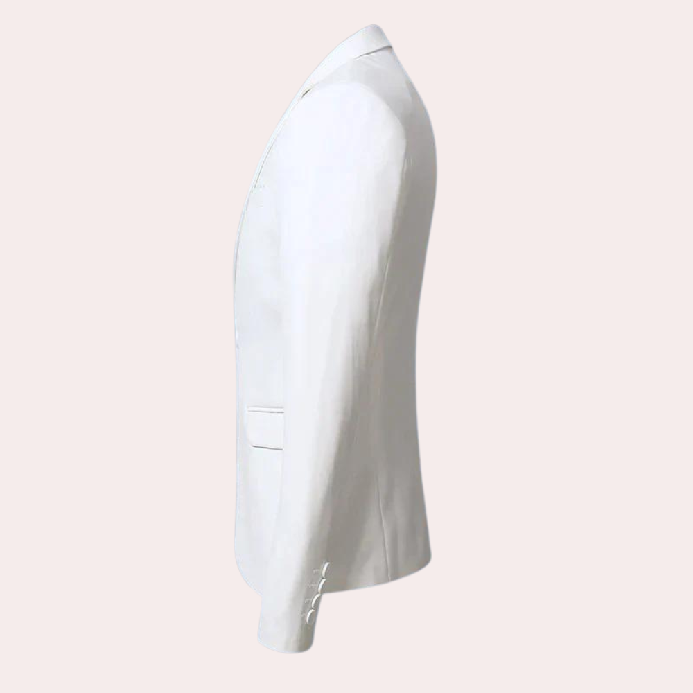 Elegant men's single button blazer. Classic slim fit jacket for professional business or chic party wear.
