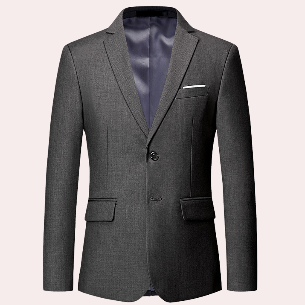 Professional men's slim fit blazer for business, smart casual events, or comfortable party wear. Classic design.