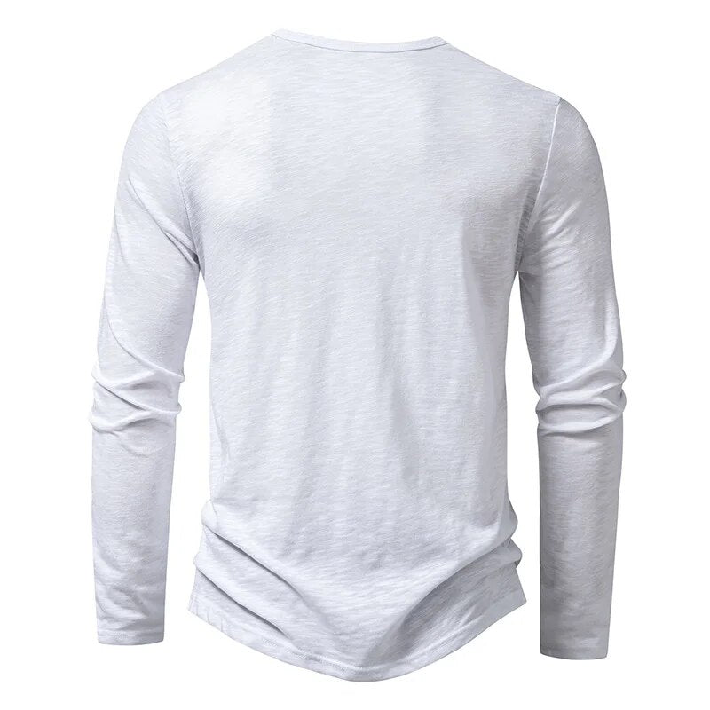 Men's basic long sleeve slim fit henley top, a comfortable and versatile piece for any casual wardrobe.