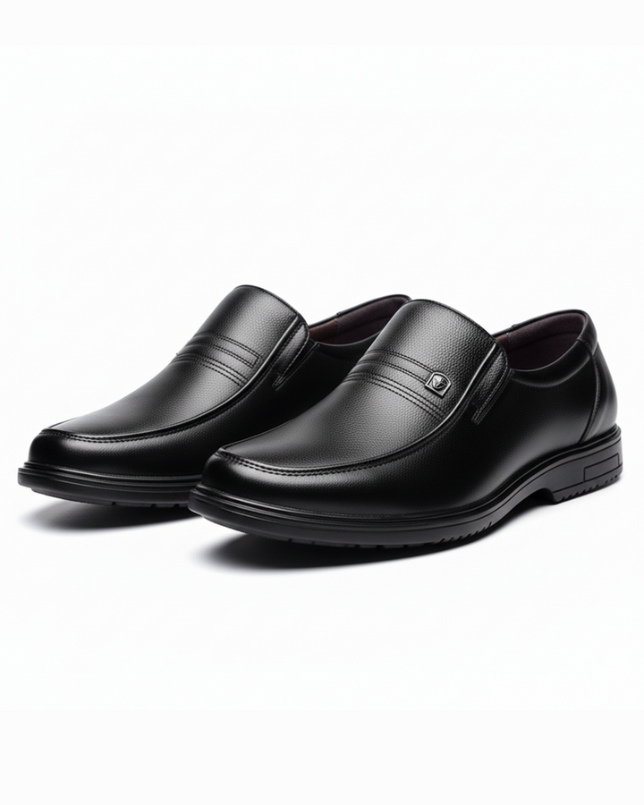 Men's classic slip-on dress loafers in a timeless design, perfect for formal occasions & business attire.
