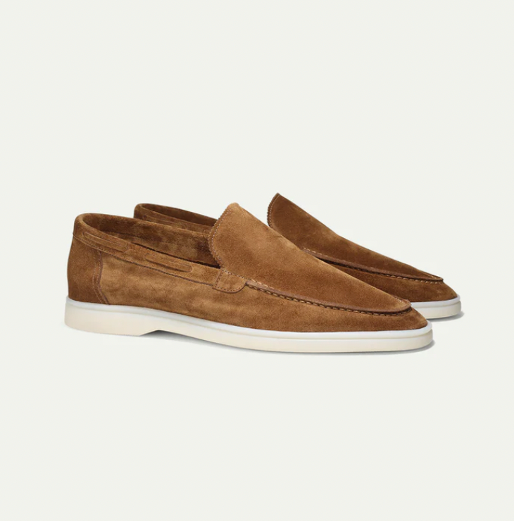 Durable sole of men's classic slip-on loafers, engineered for comfort and everyday wearability.