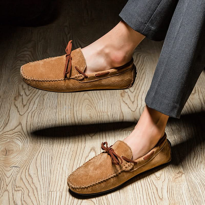 Relaxed men's classic slip-on loafers, comfort footwear for casual spring and summer fashion.