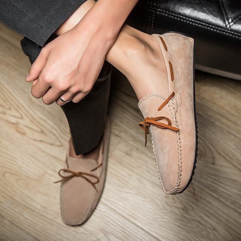 Stylish men's classic slip-on loafers, perfect casual shoes for spring and summer outfits.