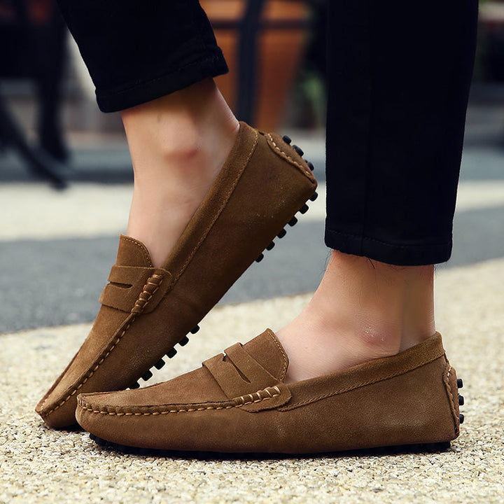 Durable sole of men's classic slip-on loafers. Comfortable men's footwear with classic style for everyday.