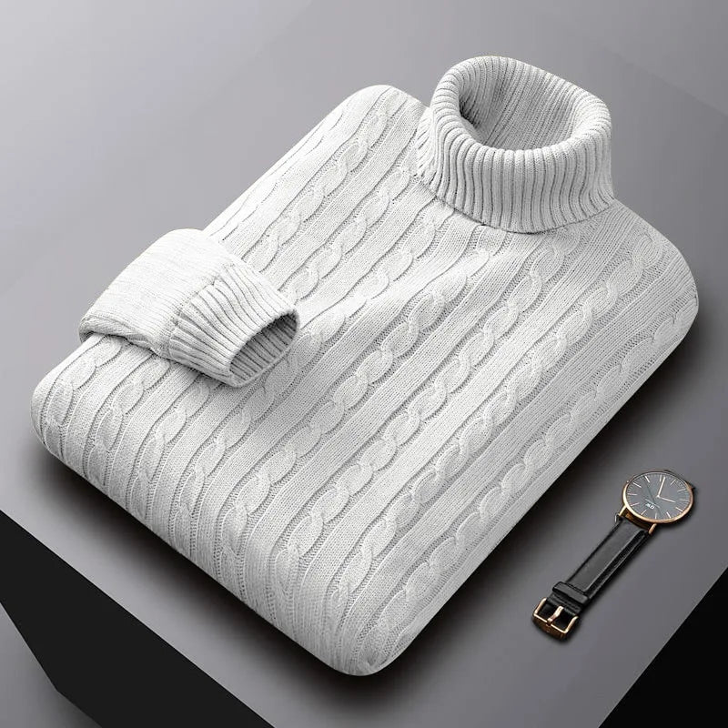 Versatile men's classic knit pullover sweater with crew neck, long sleeves, ideal for casual & smart casual style.