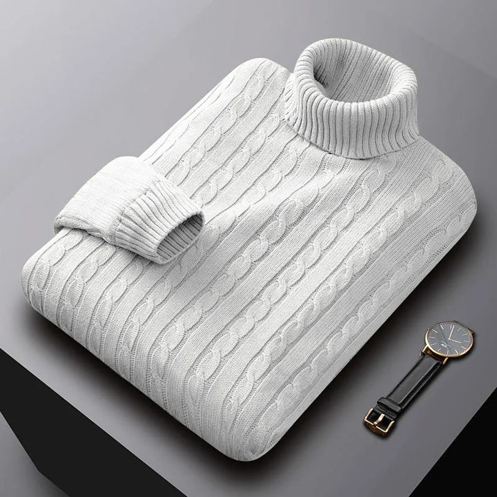 Versatile men's classic knit pullover sweater with crew neck, long sleeves, ideal for casual & smart casual style.