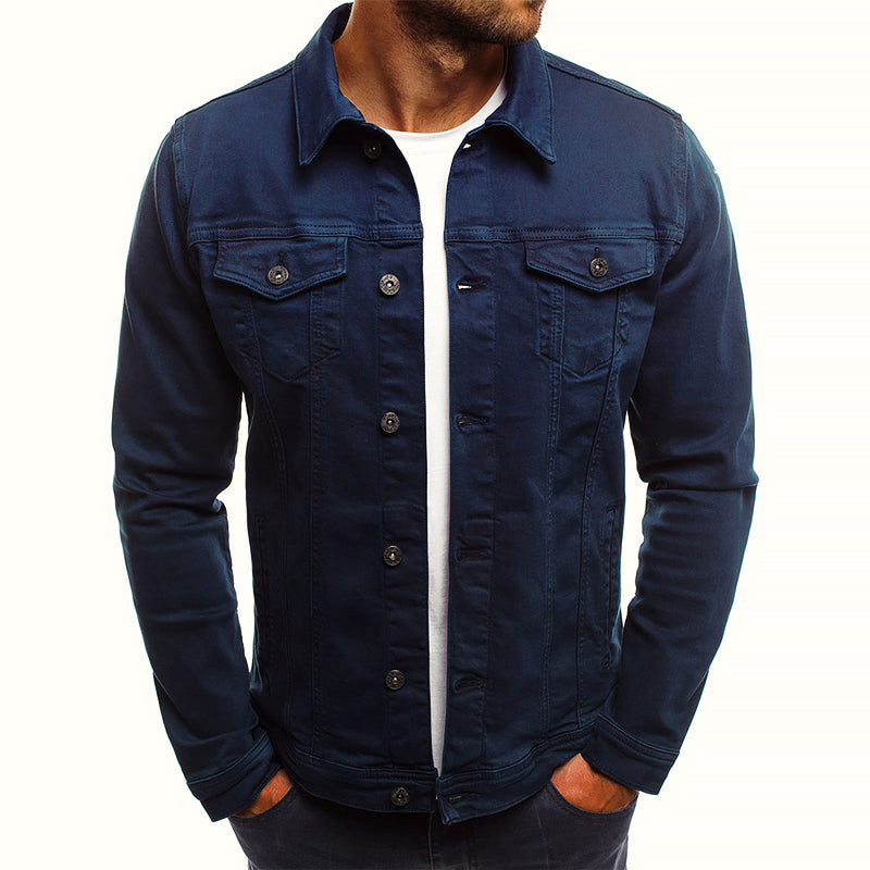 Men's Classic Sterling Denim Jacket, a versatile outerwear piece with a tailored fit for everyday style.