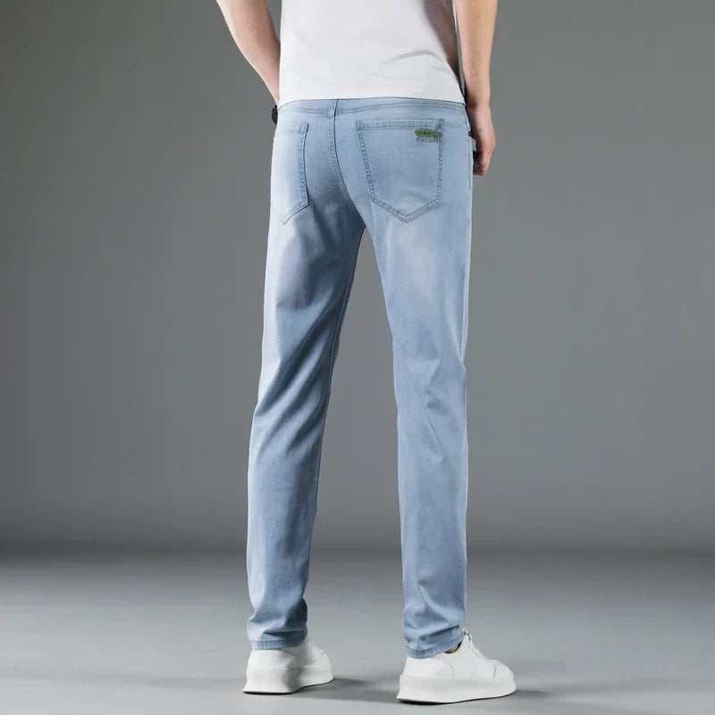 Versatile men's straight fit denim jeans, perfect for everyday wear and casual men's fashion.