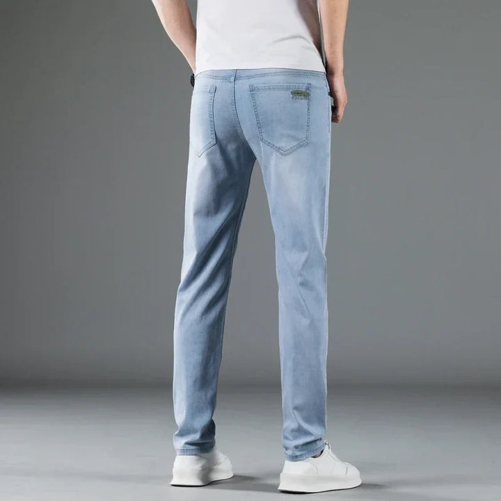 Versatile men's straight fit denim jeans, perfect for everyday wear and casual men's fashion.