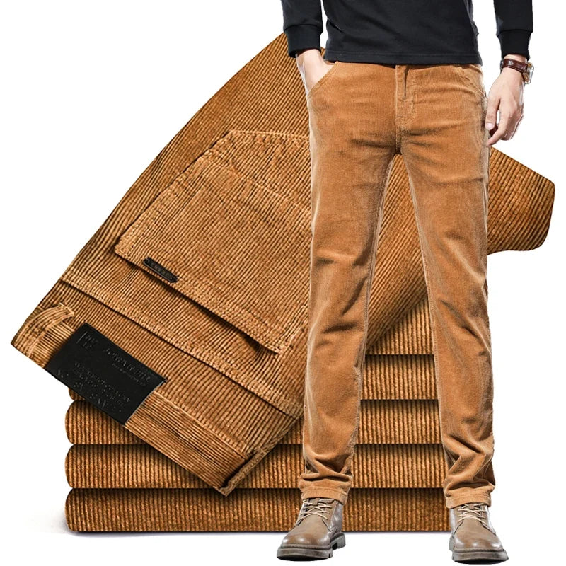 Men's classic straight fit trousers, ideal for business casual & everyday wear. Comfortable & versatile men's pants.