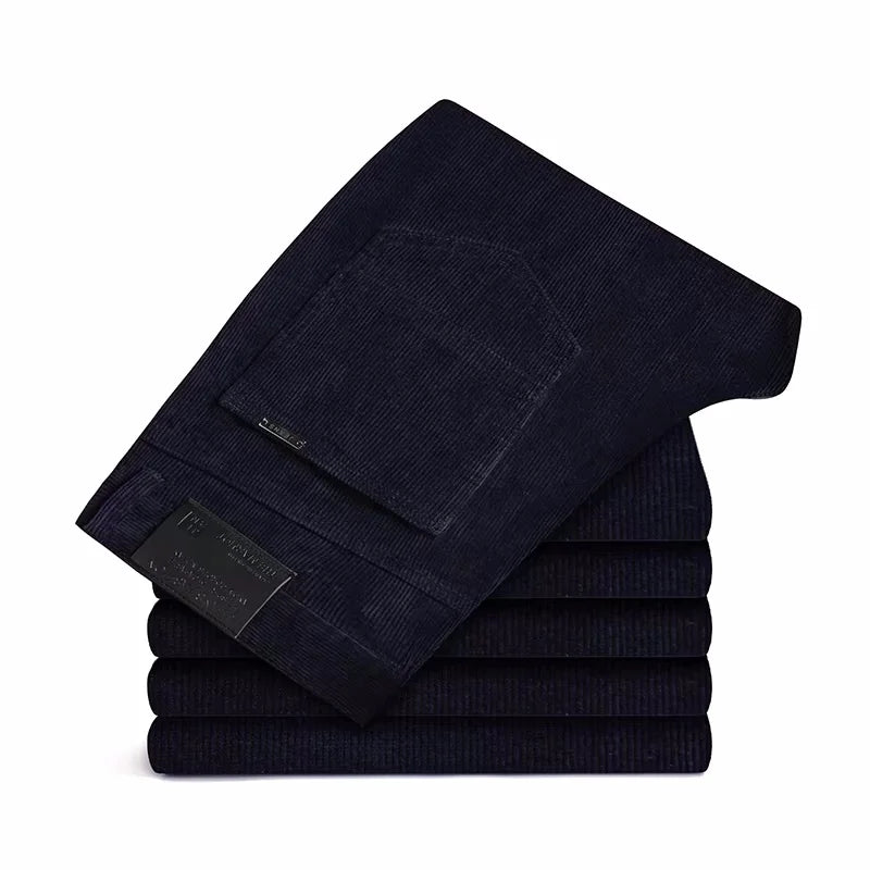 Men's classic straight fit trousers, versatile business casual pants, comfortable for everyday men's fashion.
