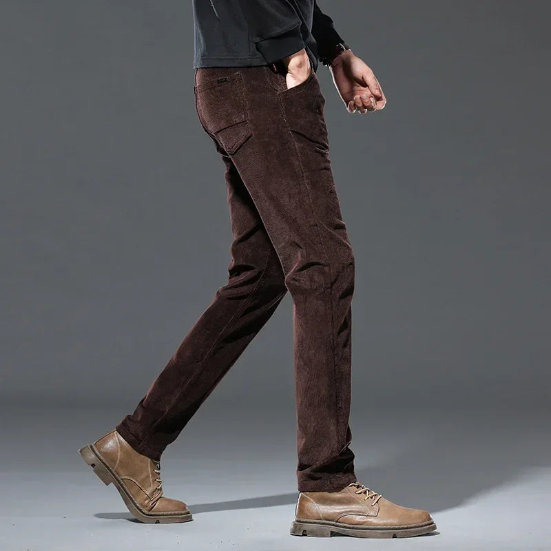 Multi-occasion men's straight fit pants; ideal for office, casual outings, or classic men's fashion.