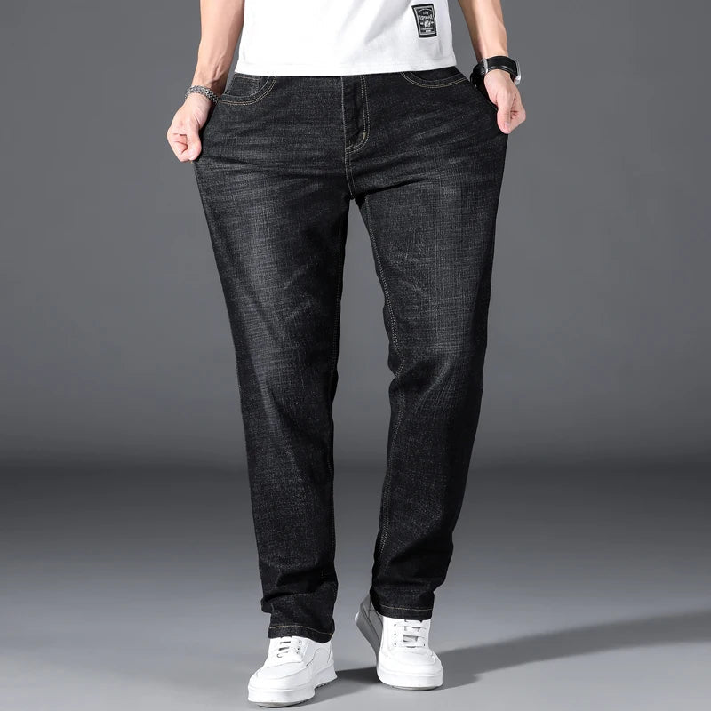 Versatile men's classic straight leg jeans, providing everyday comfort & timeless men's fashion for any occasion.