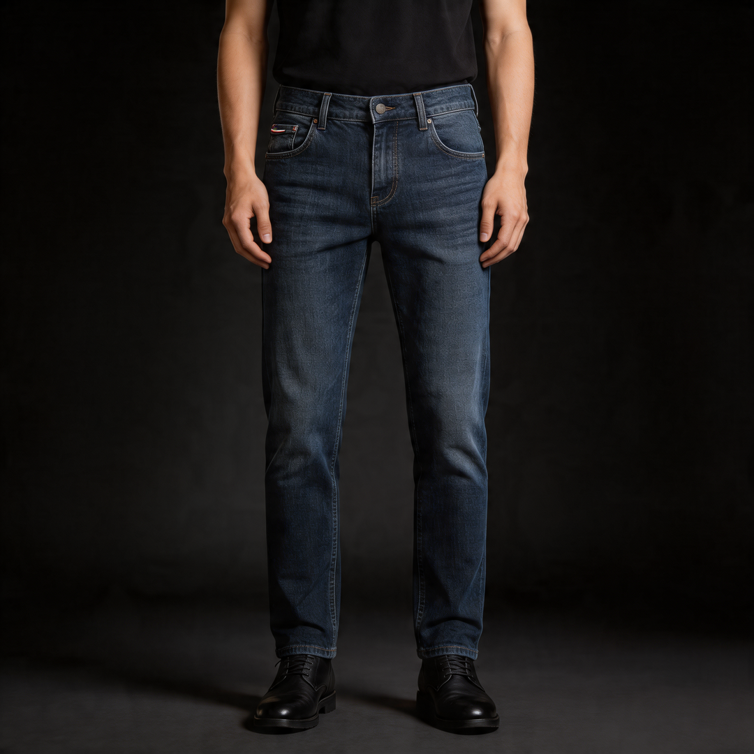 Durable, comfortable light gray straight-leg men's trousers, perfect for everyday versatile wear.