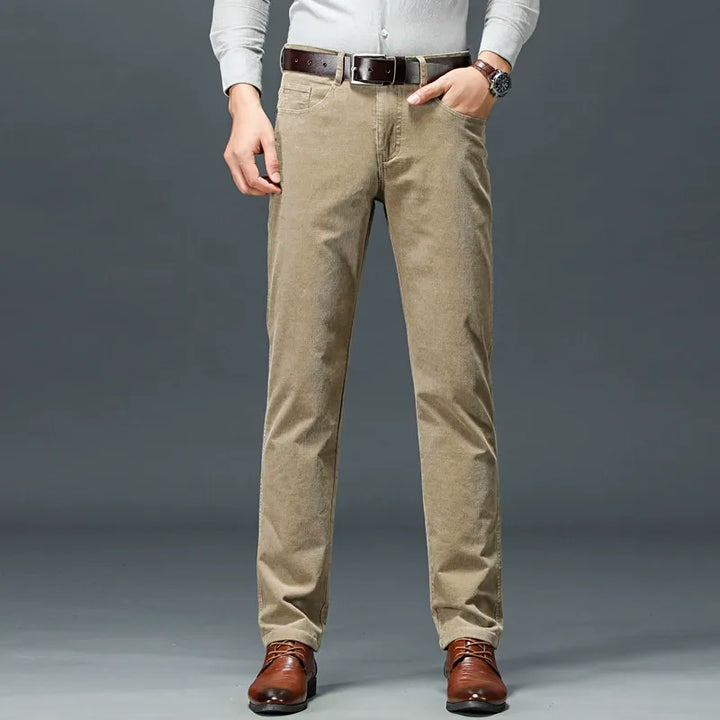 Men's classic stretch corduroy pants, ideal for smart casual style & everyday comfort.