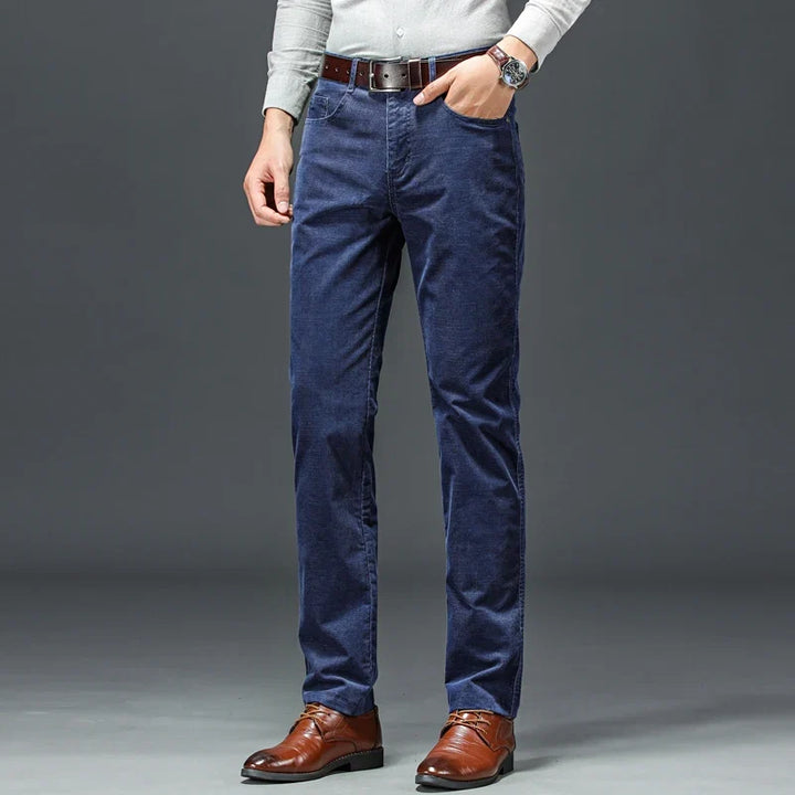Straight fit men's midweight corduroy pants with stretch for versatile fashion.
