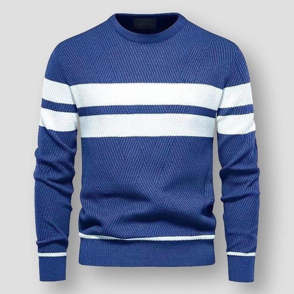 Men's classic striped sweater in soft knit, perfect for effortless everyday style & winter fashion.