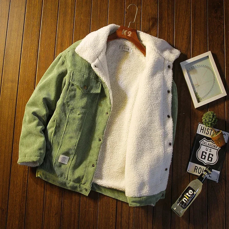 Durable men's casual jacket in a vibrant color with snap closure, perfect for everyday outerwear.