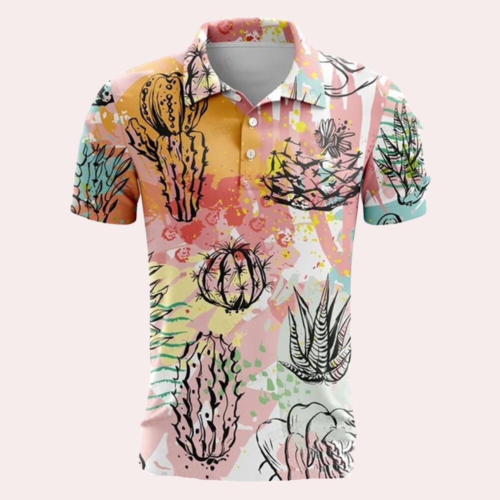 Comfortable fit men's summer polo shirt in a classic design, great for casual wear.