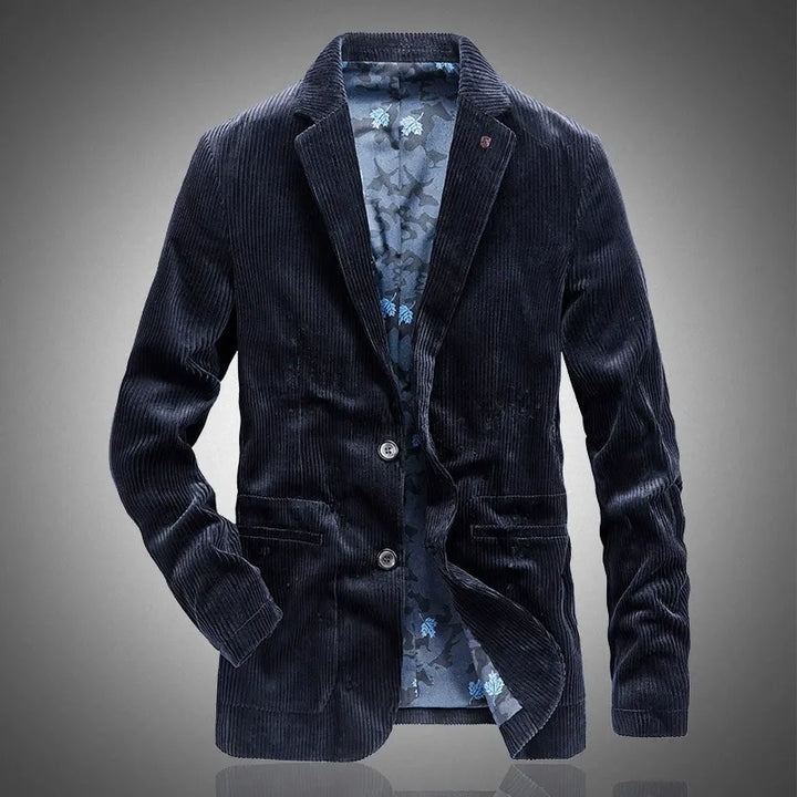 Versatile men's classic blazer in a neutral shade, perfect for business wear, smart casual, or refined casual outfits.