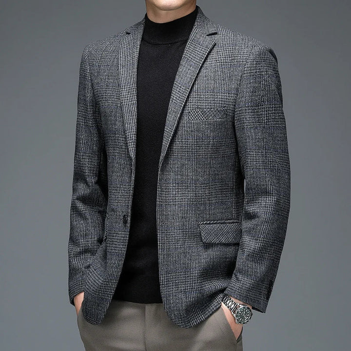 Classic men's tailored blazer, versatile for formal, business, or smart casual wear. Timeless style.