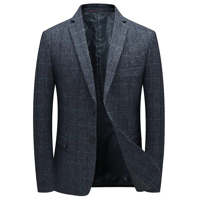 Elegant men's camel tailored jacket for smart casual outfits. Comfortable classic style for any event.