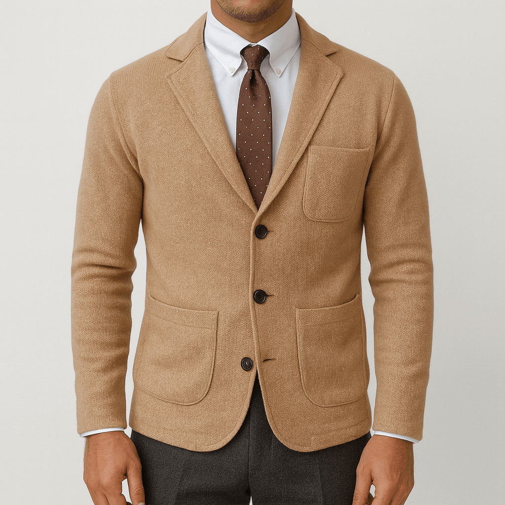 Men's classic tailored blazer jacket, perfect for formal and business casual occasions.