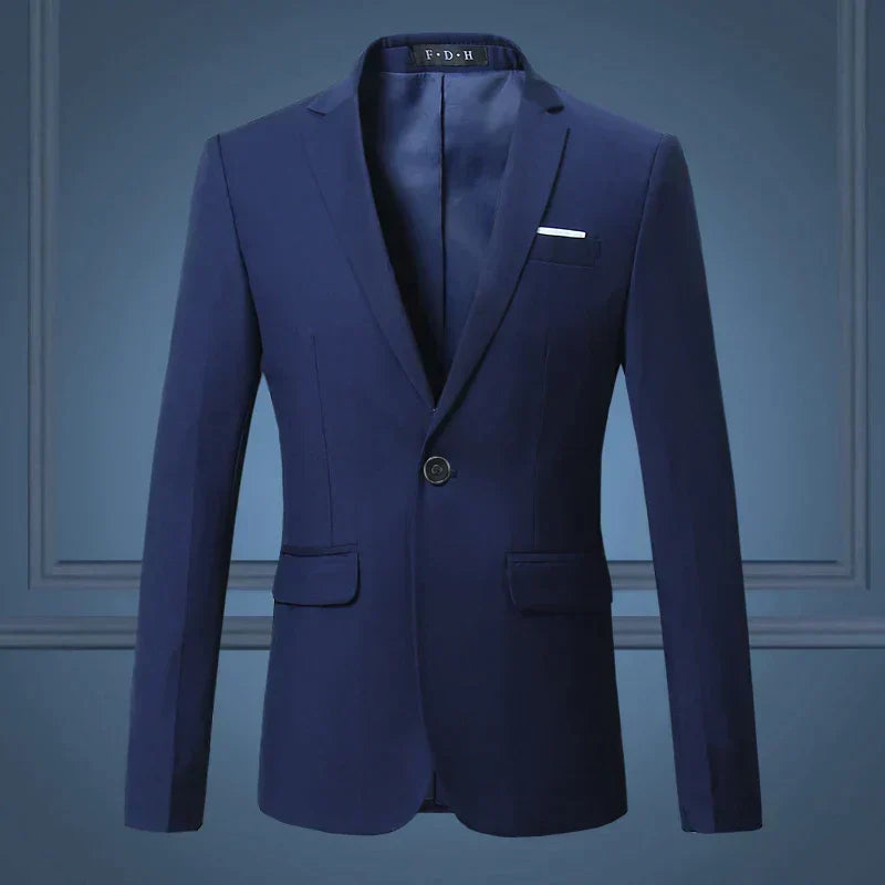 Elegant men's classic blazer for formal wear, business meetings & professional style.