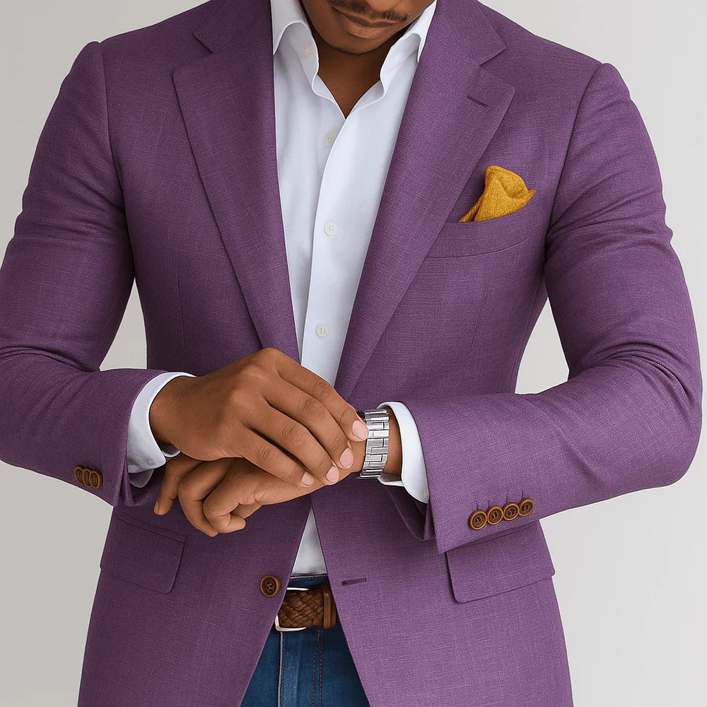 Men's classic tailored blazer, perfect for elegant formal events, business, or sophisticated wedding guest attire.