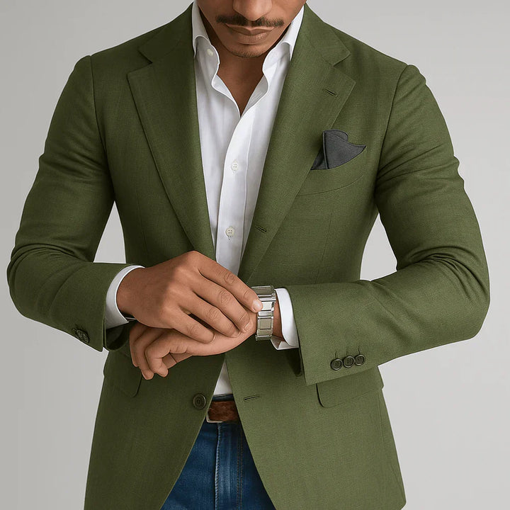 Men's stylish tailored blazer, a versatile fashion piece for smart casual looks, business, and formal elegance.