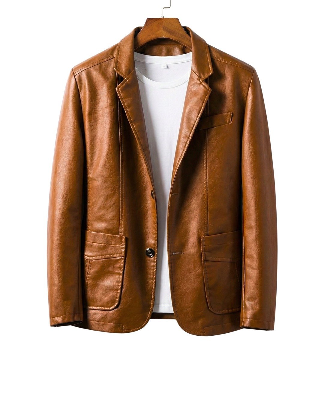 Men's classic tailored button-up jacket with notched collar, perfect for smart casual & all-season wear.