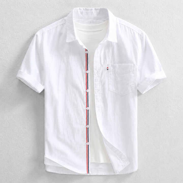 Crisp men's button-down Oxford shirt with a tailored fit. Ideal for a classic professional or smart casual menswear look.