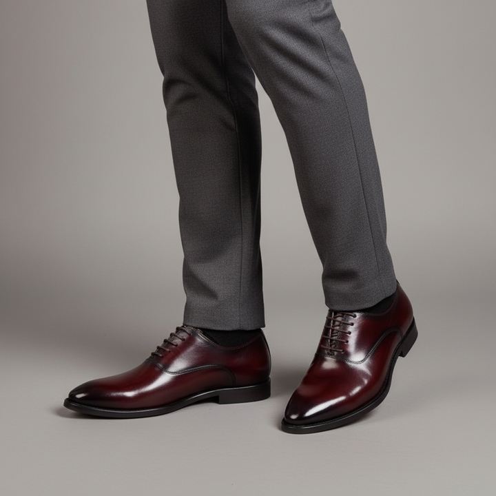 Men's classic tan leather dress shoes, Vernon style, with a polished finish and elegant design for formal wear.