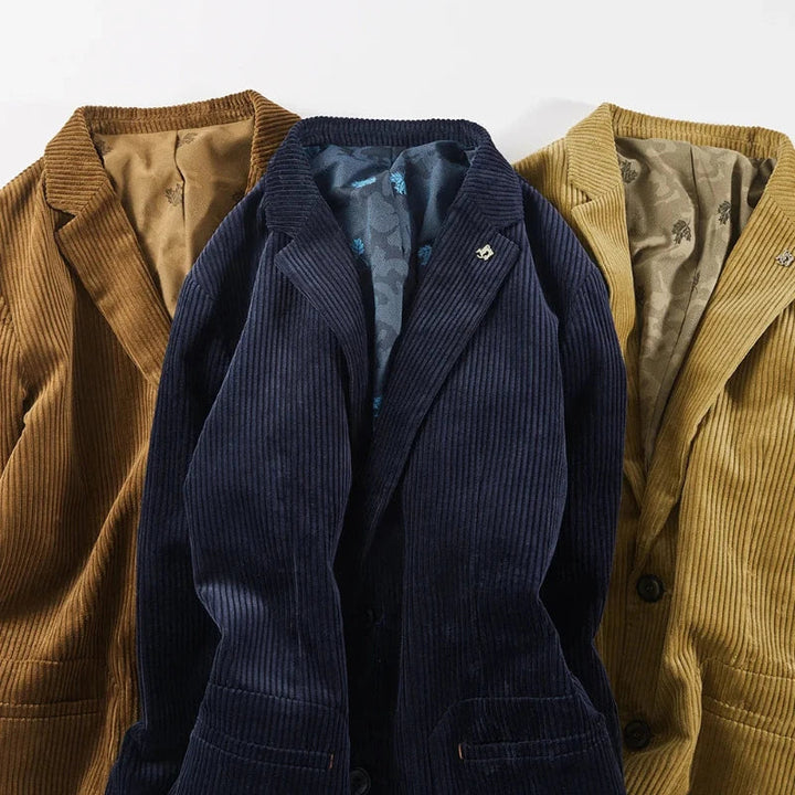 Stylish men's outerwear: a versatile textured jacket with a tailored fit, perfect for smart casual fall fashion.