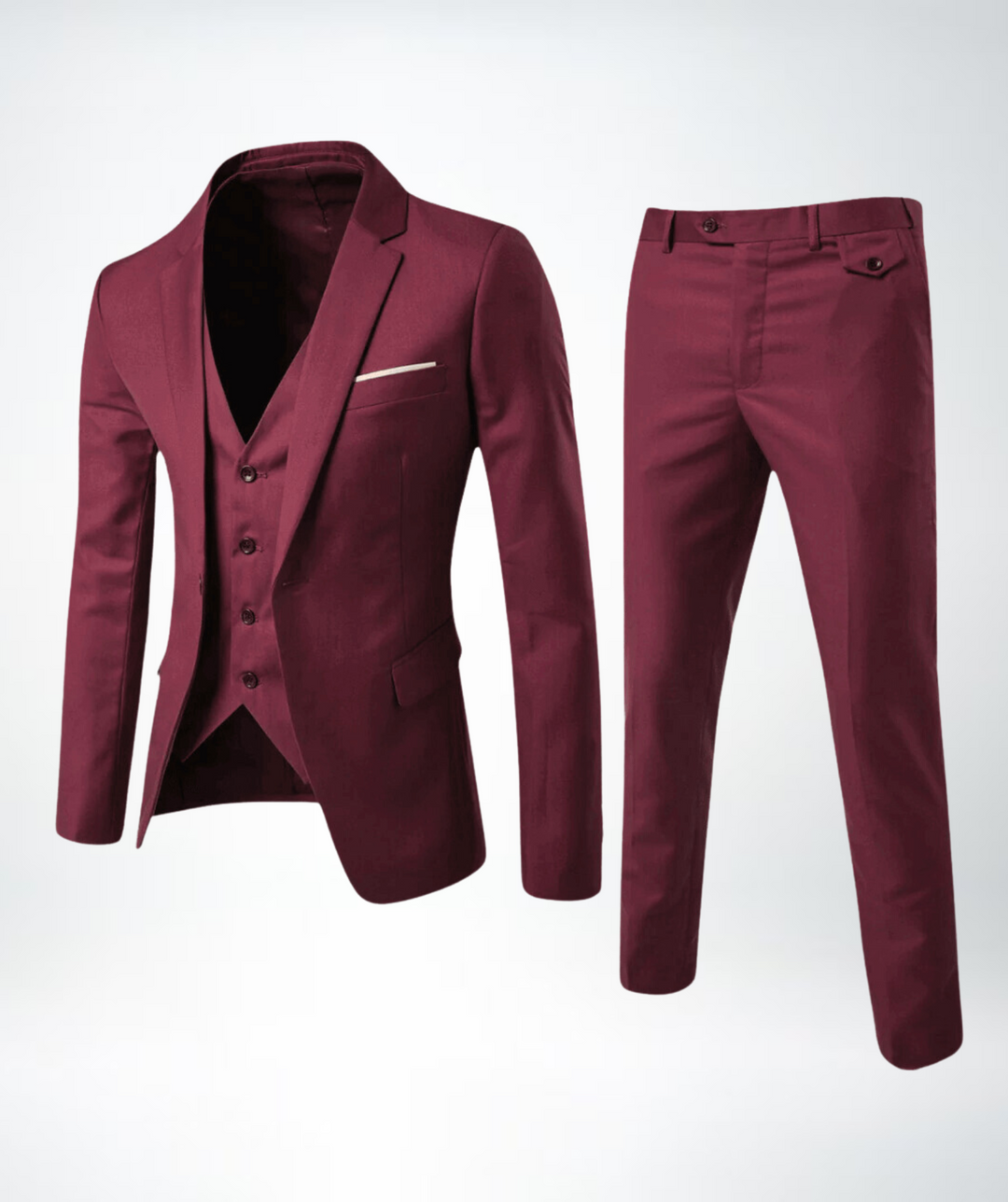 Tailored vest of a men's three-piece suit, adding a layer of sophistication to formal wear.