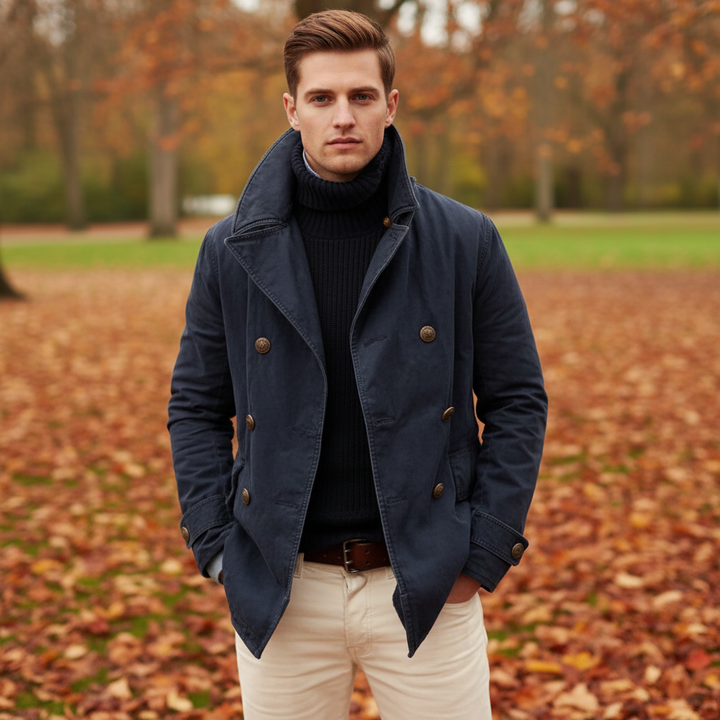 Men's classic transitional jacket in durable, versatile autumn outerwear style.