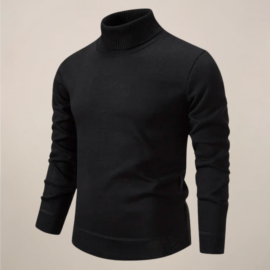 Versatile men's long-sleeve turtleneck sweater. Perfect for smart casual outfits & cold weather.