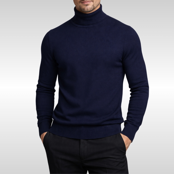 Men's Classic Turtleneck Sweater: Warm, stylish essential for cold weather. Perfect for sophisticated winter fashion.
