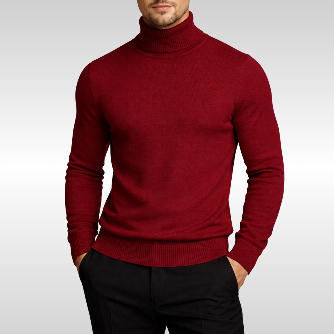 Essential Men's Turtleneck: Stylish, warm, and comfortable sweater for cold weather and winter fashion.