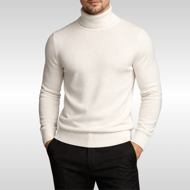 Classic Men's Sweater: Cozy turtleneck design, perfect for casual wear or dressing up this winter.