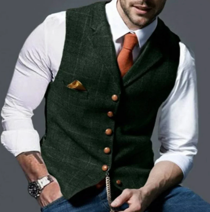 Comfortable men's vintage vest with classic style. A timeless piece for modern men's fashion and gentleman's wear.