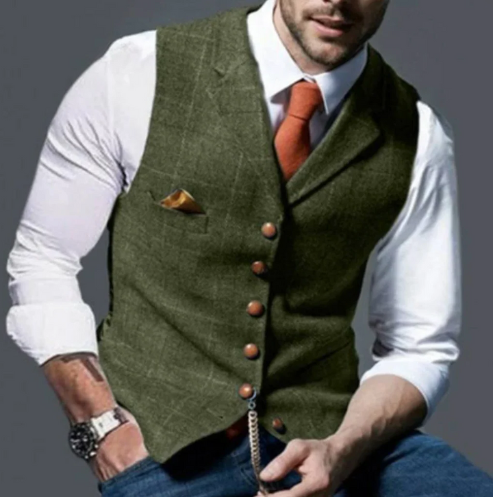 Elegant men's vintage waistcoat, enhancing gentleman style. A retro fashion staple for formal or casual outfits.