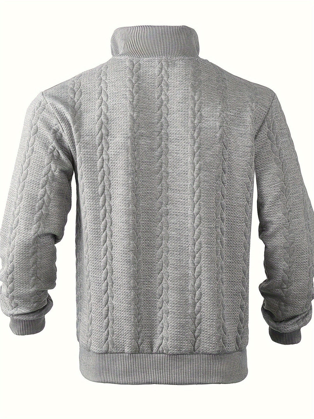 Elegant men's vintage knit zip-up sweater. Classic jumper for sophisticated casual and formal cold weather style.