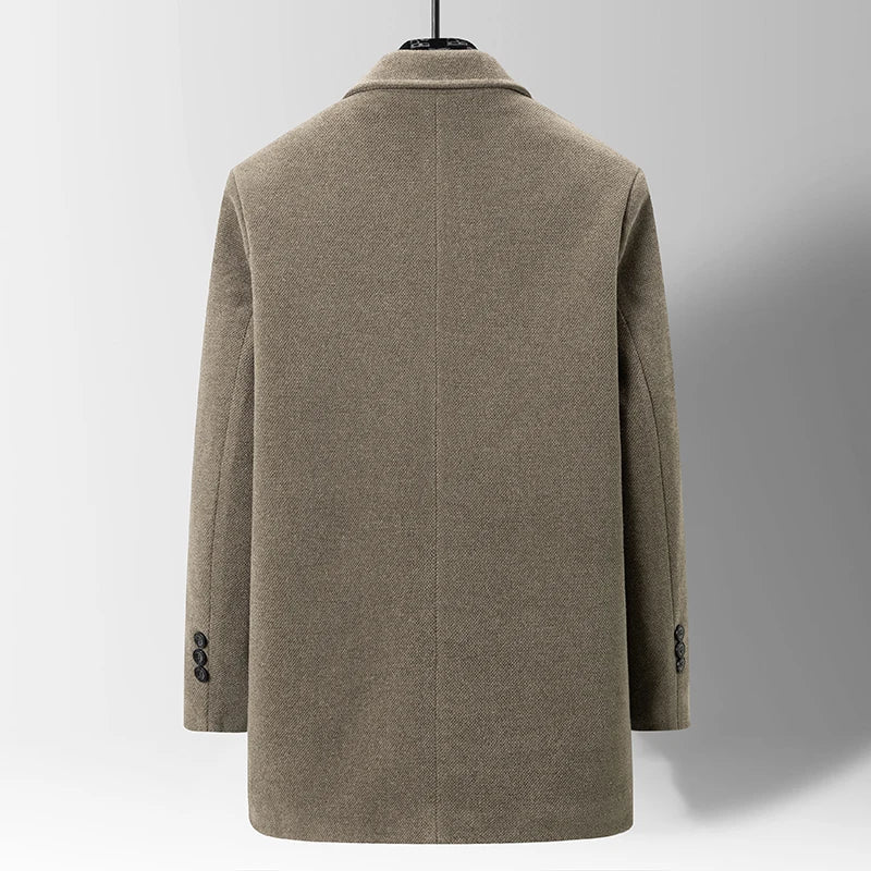 Durable men's warm winter coat. Structured outerwear with a classic notched lapel, perfect for everyday cold weather.