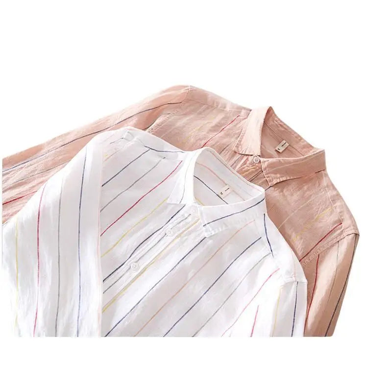 Tailored men's coastal button-down shirt in white, ideal for summer casual wear.