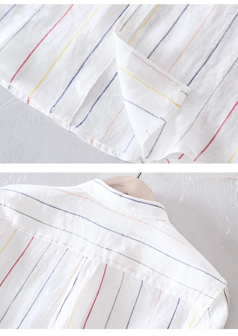 Apricot men's coastal button-down shirt, a summer essential for warm weather & casual style.