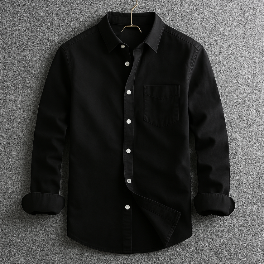 Men's classic white Oxford button-down shirt. Long sleeve smart casual menswear, perfect for versatile everyday wear.