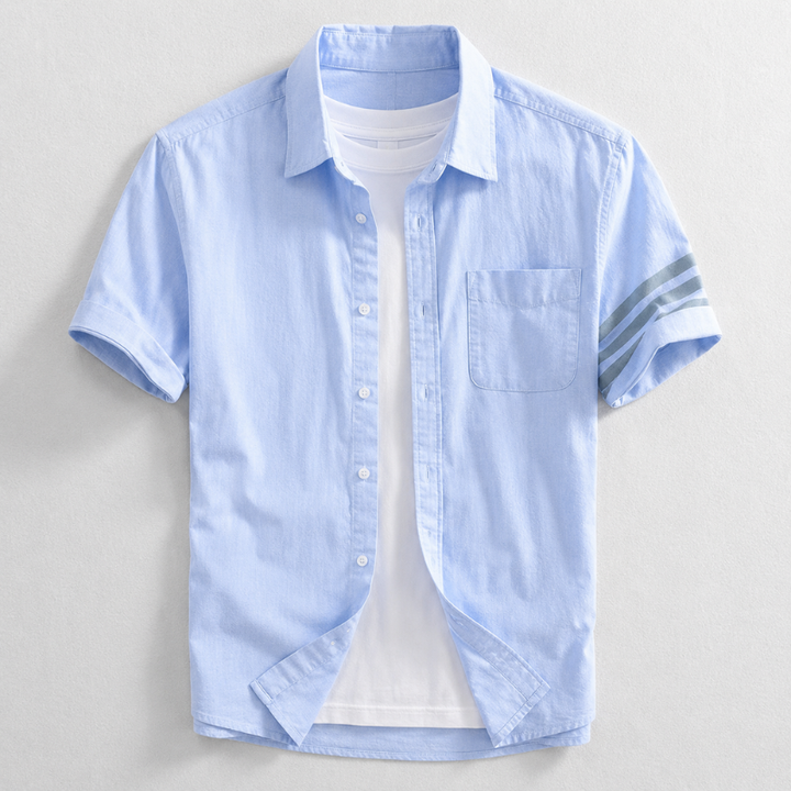 Men's classic white Oxford shirt, long sleeve, tailored fit for effortless business casual style.