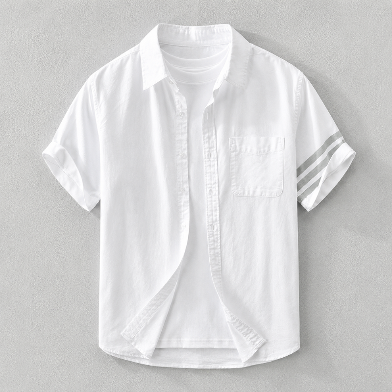 Classic men's long-sleeve Oxford shirt, a wardrobe staple for a smart, business casual look.